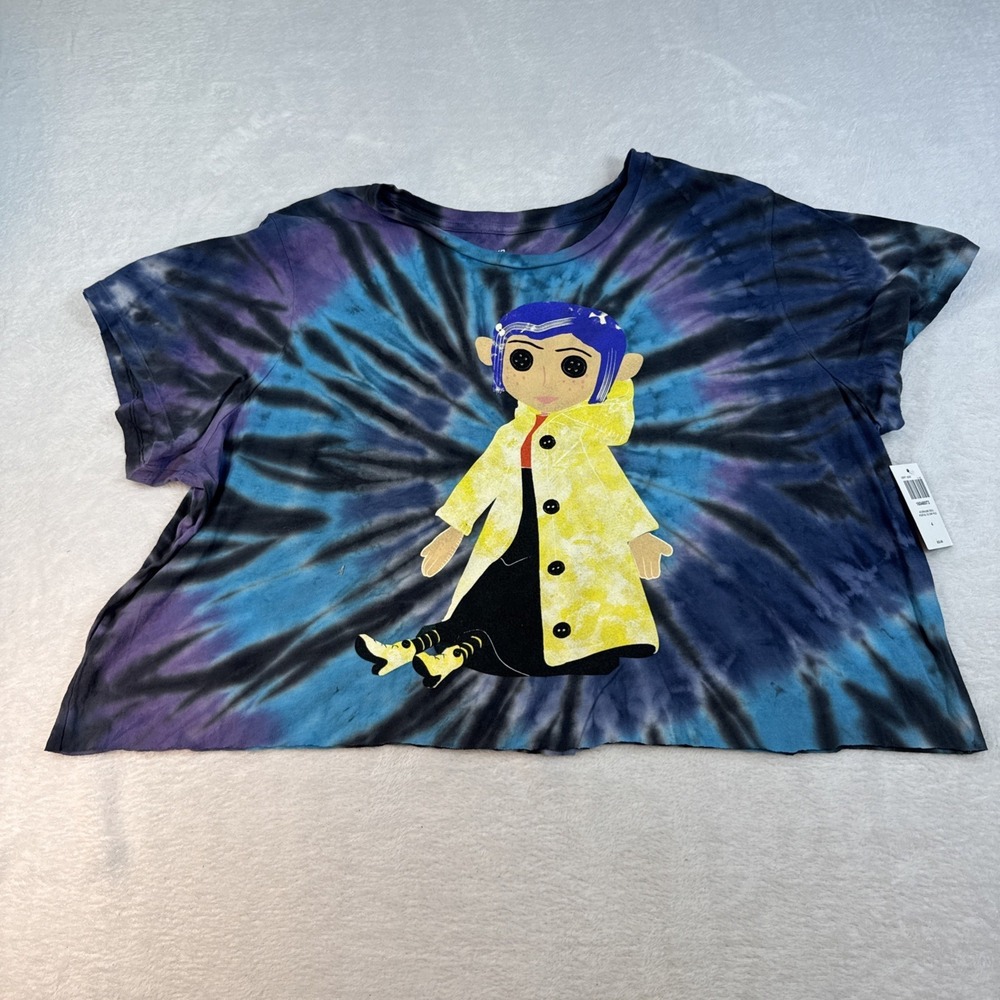 Laika Coraline Hot Topic Tie Dye Doll BE WISE BE BRAVE BE TRICKY Cropped Tee 4X